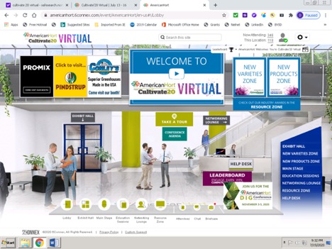 screenshot of cultivate 2020 virtual event