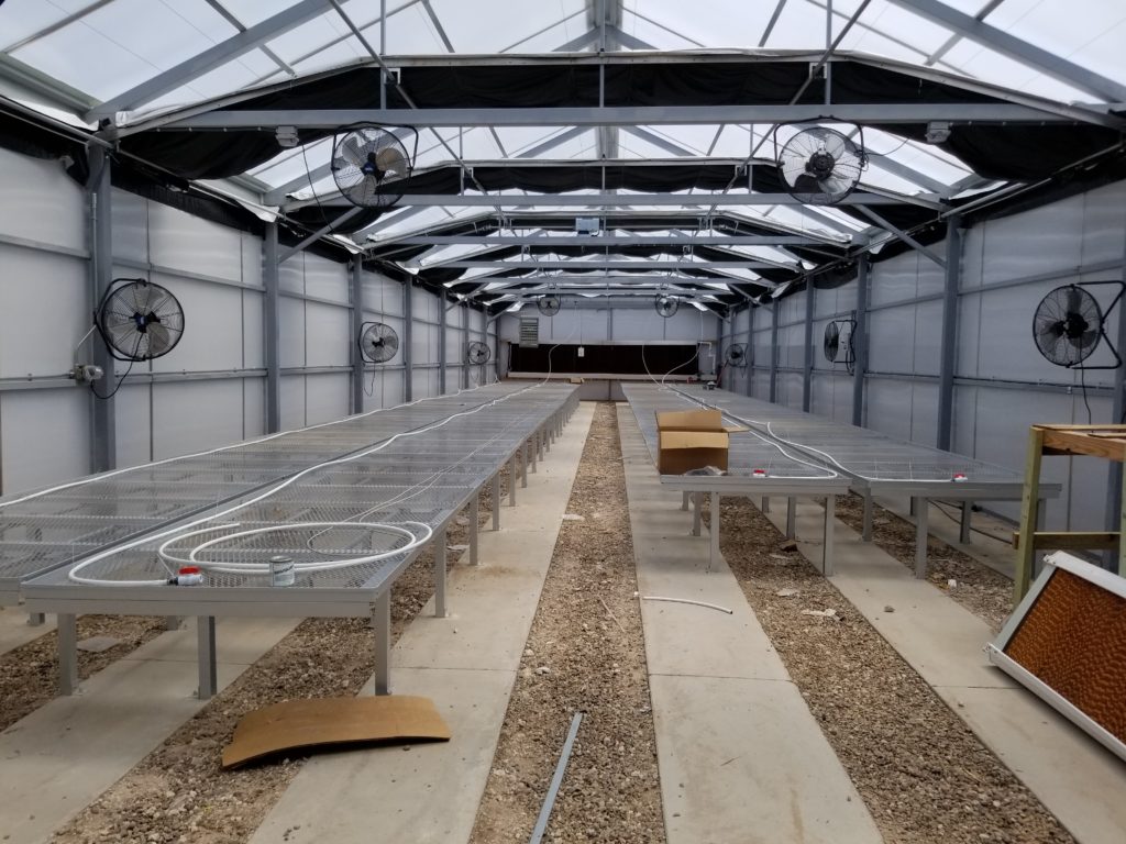 interior view of AWG greenhouse